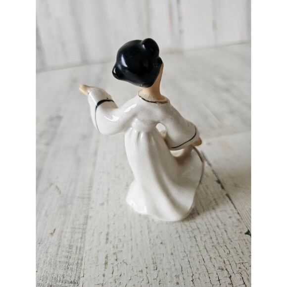 Lefton dancing geisha girl vintage statue‎ figurine rhinestone Japanese Chinese - Picture 3 of 8